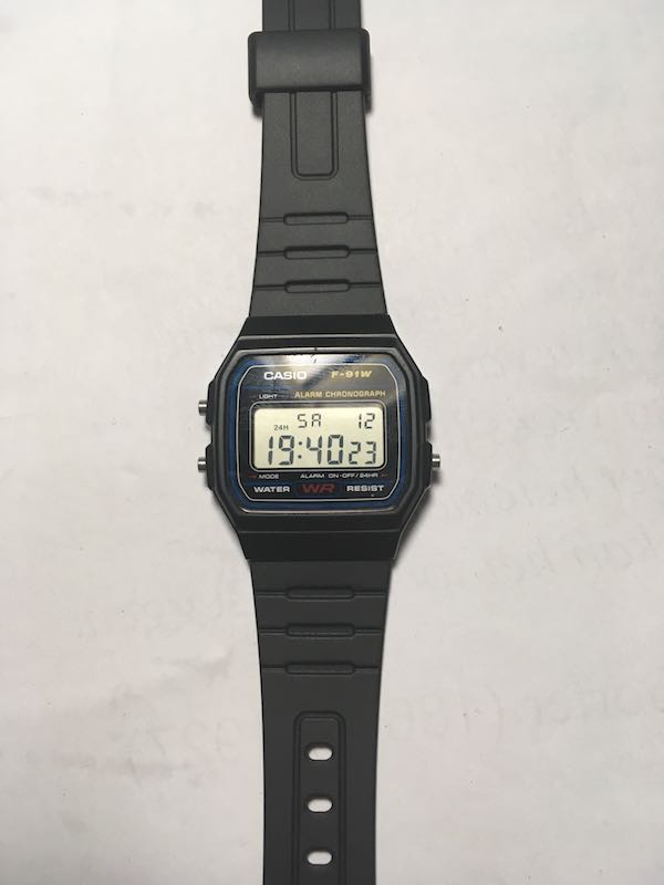 casio f91w set alarm