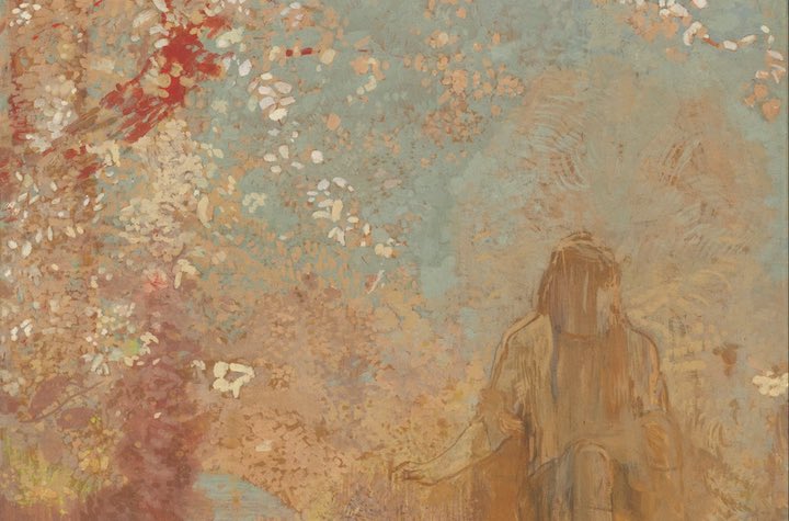Odilon Redon, Figure under a blossoming tree